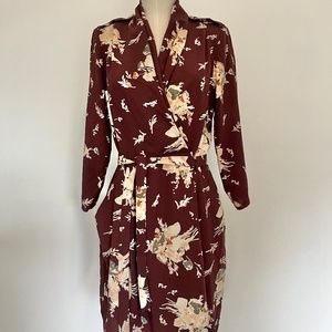Aritzia printed wrap dress
